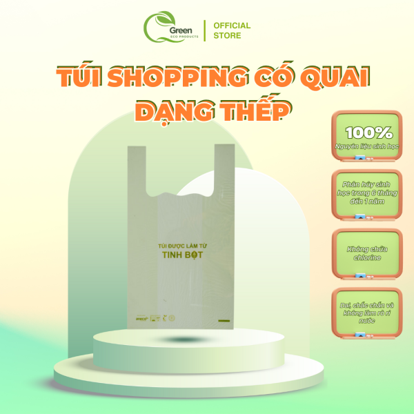 Túi shopping có quai dạng thếp ANECO – Phân hủy sinh học - Hình ảnh 2